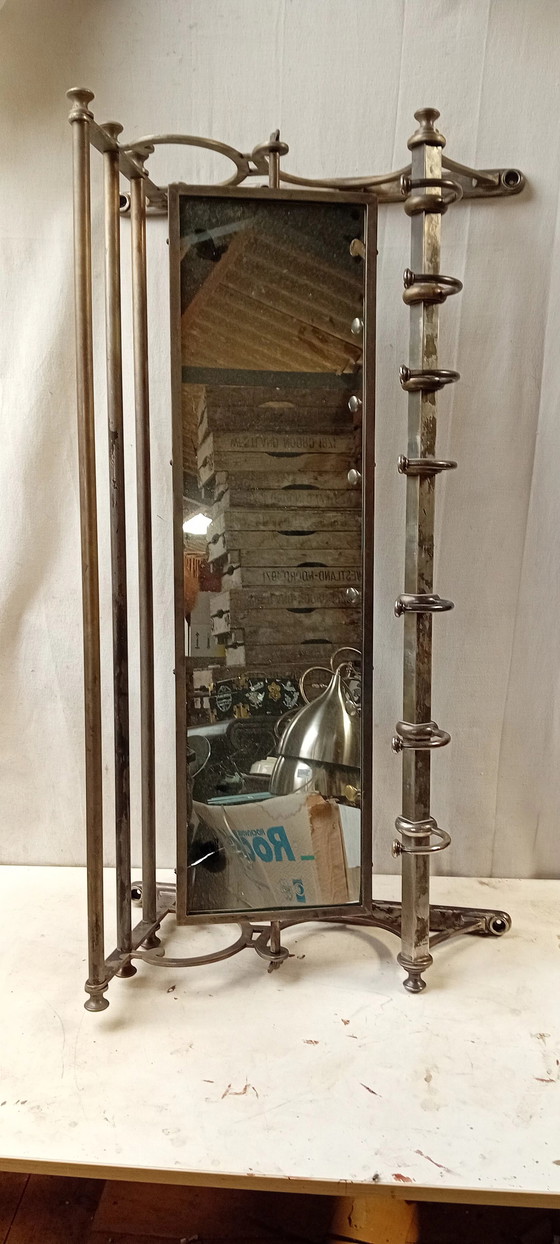 Image 1 of Industrial Coat Rack with Mirror