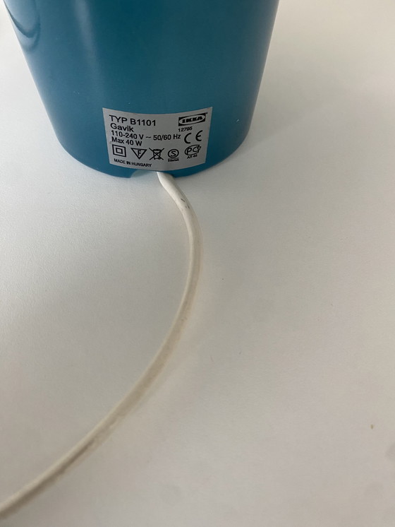 Image 1 of Lampada da tavolo vintage IKEA Gavik a forma di fungo, vetro blu petrolio, design di Helena Svensson, anni '90.