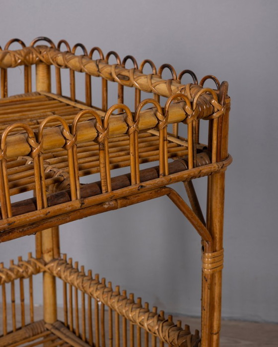 Chariot de bar vintage en bambou, design italien des années 1960 – Dessertes, Bamboo (photo 7 of 10)