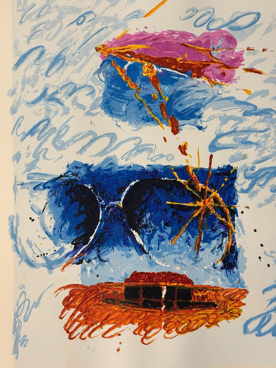 Quadro serigrafia Mario Schifano 50x70cm impressione astratta, Pop, Torcular – Litografie e stampe, Carta (photo 2 of 8)