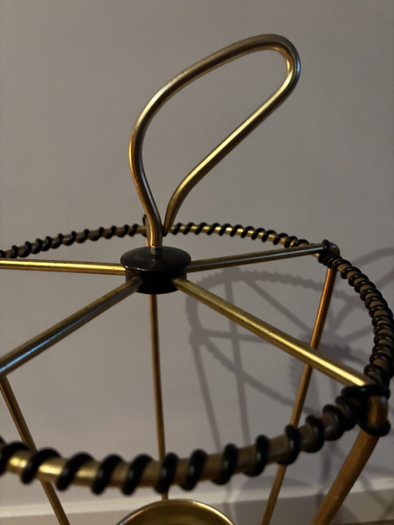 Image 1 of Porte-parapluies conique doré, style Mid-Century Modern, années 1960