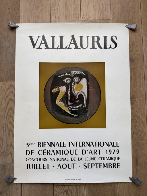 Picasso affiche originale 1972 Céramique Vallauris biennale Capron 