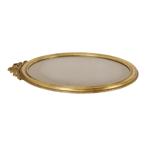 Classic Oval Gold Frame with Bow Ornament 63cm – Glass, Plastic (photo 12 of 14)