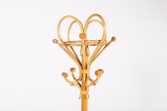 Image 1 of Italian Bamboo-Rattan coat hanger, 1980’s