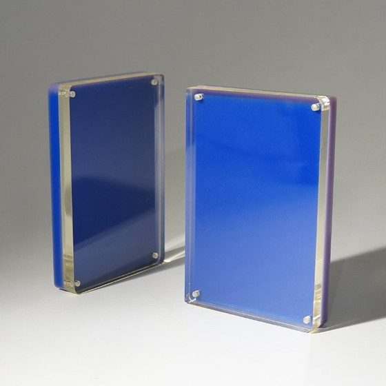Pair of Blue and Clear Perspex Photo Frames, 1970s – Plastic, Plexiglass (photo 4 of 13)
