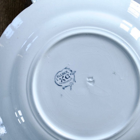 Image 1 of Antique 19th-century ironstone plates signed KG Luneville