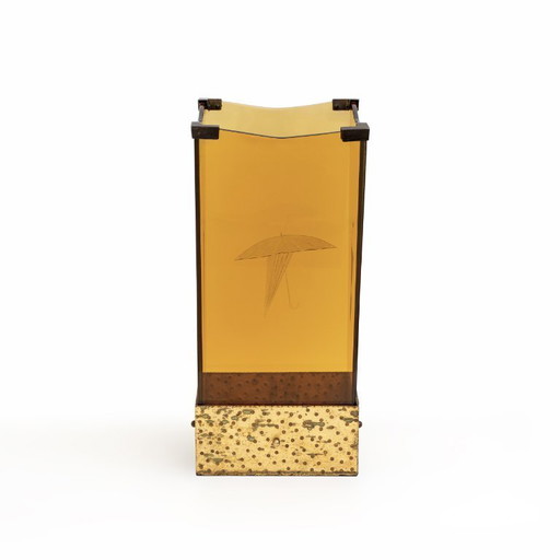 Porte-parapluies en verre attribué à Pierluigi Colli, moderne du milieu du siècle, par Cristal Art