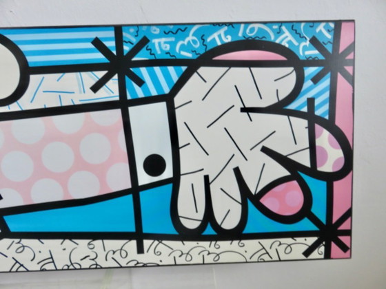 Image 1 of Romero Britto - L'abbraccio - MDF - 136cm x 33cm