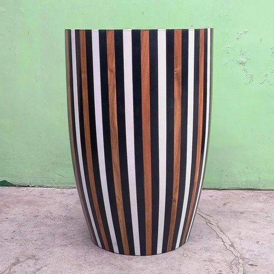 Image 1 of Tavolino marocchino fatto a mano in resina e legno - Bijzettafel artigianale