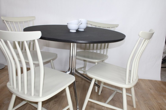 Image 1 of Set van 4 vintage Scandinavische Akerblom berkenhouten stoelen, Zweden, 1955