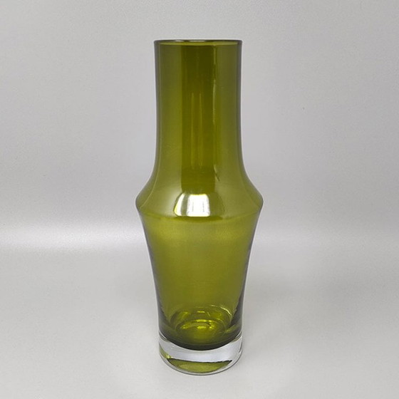 Image 1 of 1970s Astonishing Green Vase #1376 by Tamara Aladin Vase for Riihimaki/Riihimaen Lasi Oy