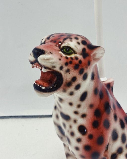 Pink Leopard Statue 