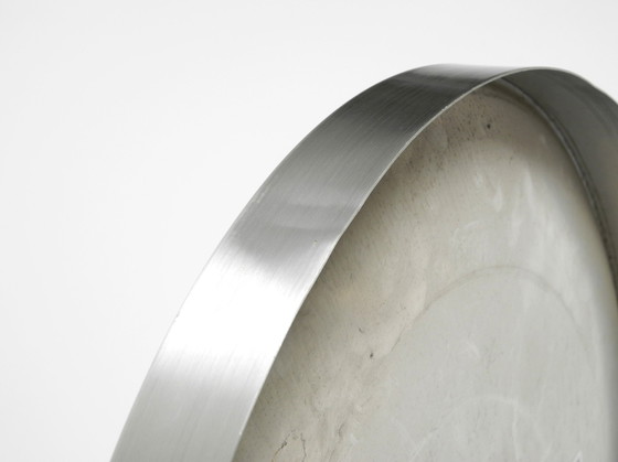 Image 1 of Large Round Original Mid Century Space Age Aluminum Ceiling or Wall Lamp by Honsel | Ø 50 cm