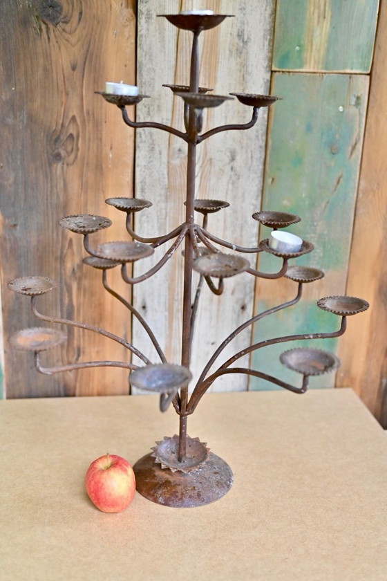 Image 1 of Grande albero di Natale brutalista/portacandele - Forgiatura