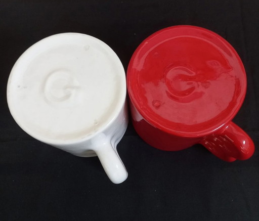 Coppia di Tazze in Ceramica Gabbianelli des. Liisi Beckman