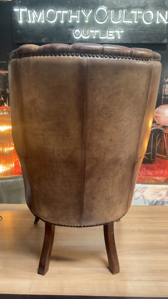 Timothy Outlet Eichholtz Poltrona Vintage in Pelle Marrone L43 L55 Nuova – Timothy Oulton, Poltrone, Leather (photo 4 of 4)