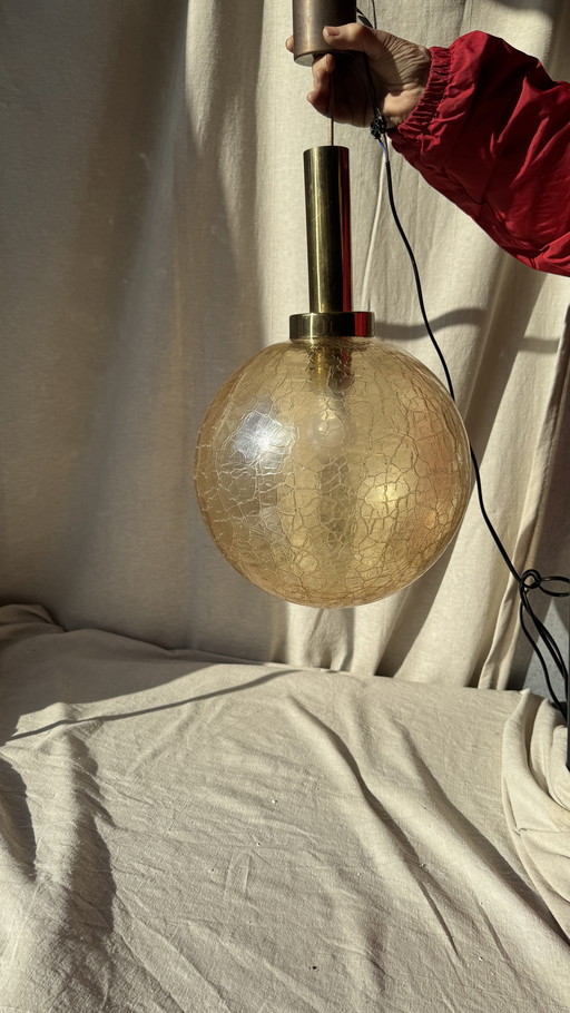 Rare large Craquelé pendant lamp, Doria