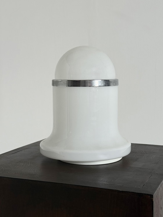 Image 1 of Murano vintage tafellamp wit van Architetti door De Martini, Falconi & Fois 