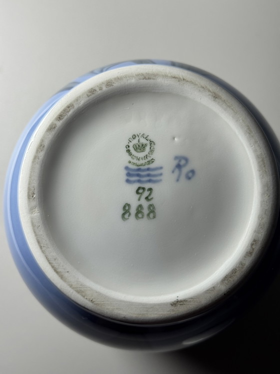 Image 1 of Royal Copenhagen Porcelain Jar with Lid, Hand-Painted Underglaze, 24 cm 