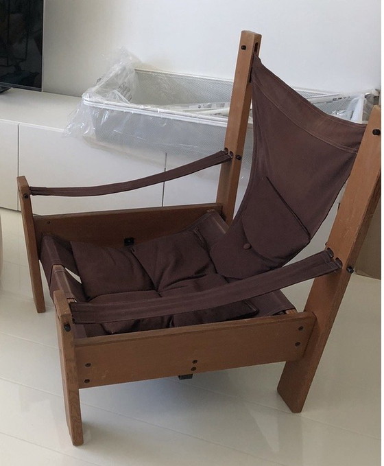 Chair, Armchair, vintage design, John de Haard – Wood, Canvas (photo 5 of 5)