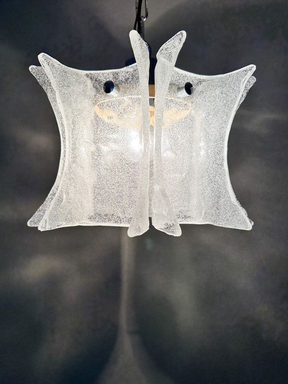 Lampada a Sospensione Vintage in Vetro Ghiaccio – Lampade a sospensione, Chrome, Murano Glass (photo 13 of 16)