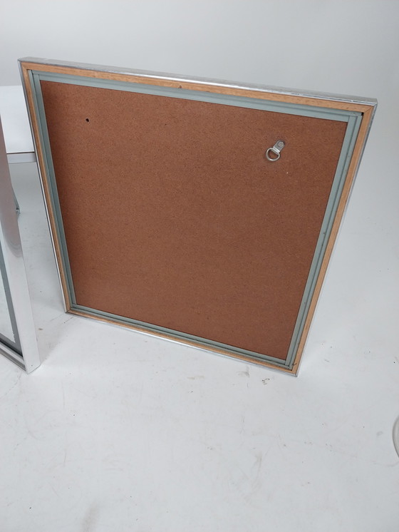 Image 1 of 1x set of 2 silver-colored op art artworks by Barbara Lüdinghausen 1970s/80s