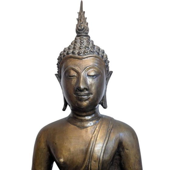 Large Antique Thai Bronze Buddha – 19th Century - 120 – Sculpture (photo 9 of 10)