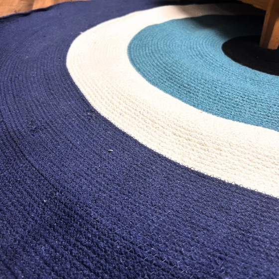 Image 1 of Katoenen touw tapijt met het boze oog