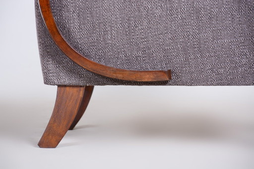 Restored Art Deco Armchair, by J. Halabala for UP Zavody, Beech, Czech, 1930s – fauteuils, Textile, Wood (photo 2 of 11)