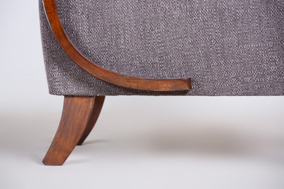 Restored Art Deco Armchair, by J. Halabala for UP Zavody, Beech, Czech, 1930s – UP Závody, Textile, Wood (photo 2 of 11)