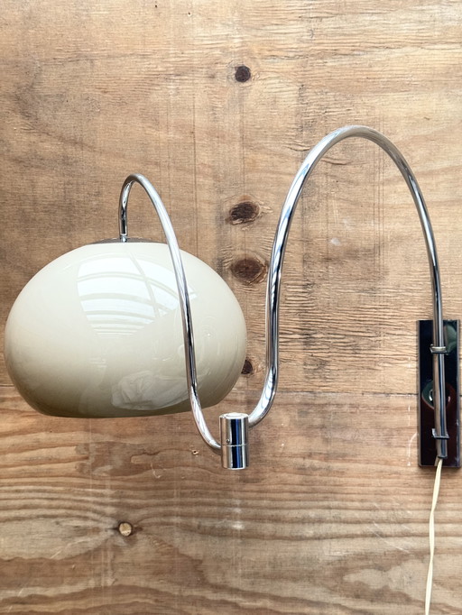 Lámpara de pared de doble arco Dijkstra: estilo moderno de mediados de siglo, estilo espacial, años 70.