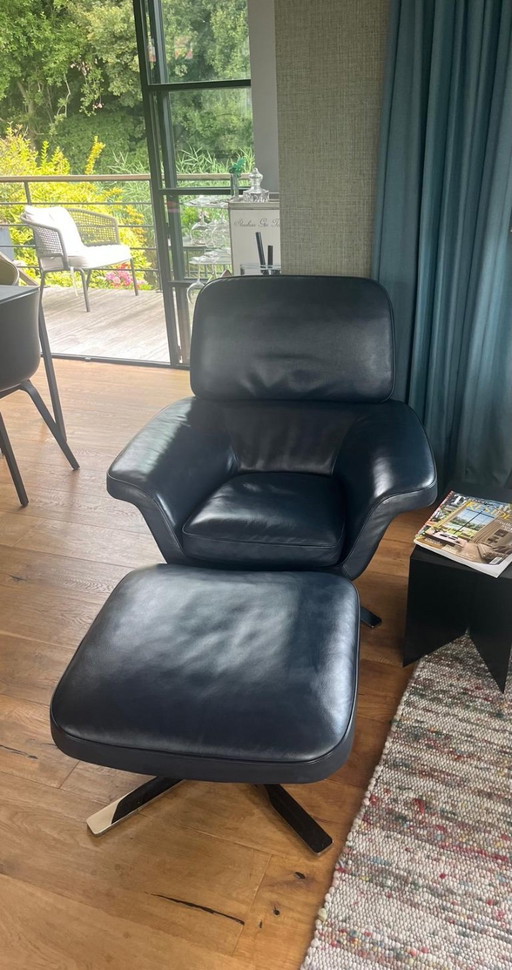 Minotti Blake armchair with footstool