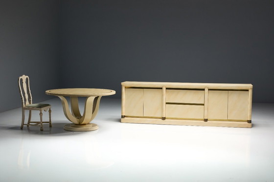 Image 1 of Faux-Marble Lacquered Sideboard by Jean Claude Mahey, France, 1970s