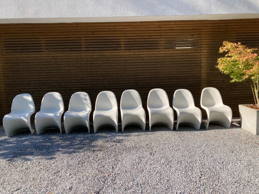Vitra Panton Chair Esszimmerstühle, weißer Kunststoff