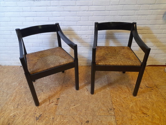 Set of 2 Carimate diner Chairs, Dining chairs, Wood, Black (photo 5 of 5)