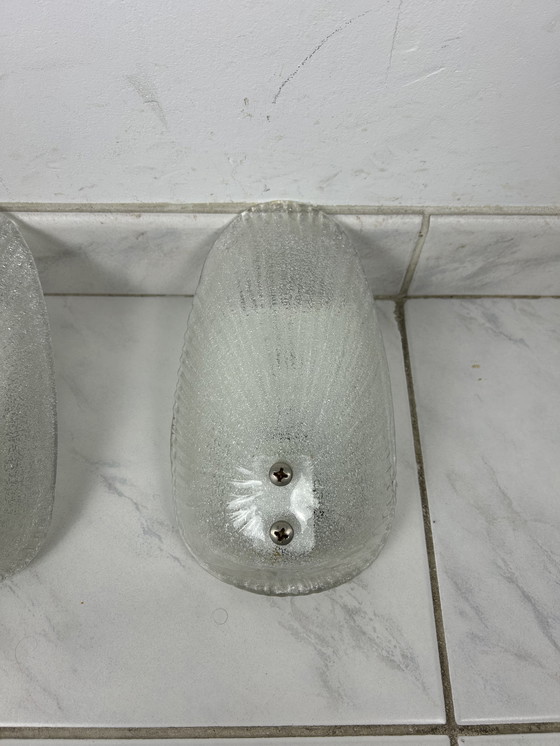 Image 1 of 2x vintage glass wall lamp shell Laguna Light