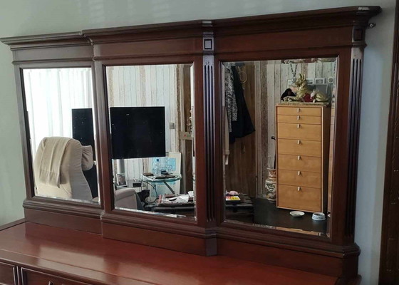 Image 1 of Bar Mirror With Faceted Glass