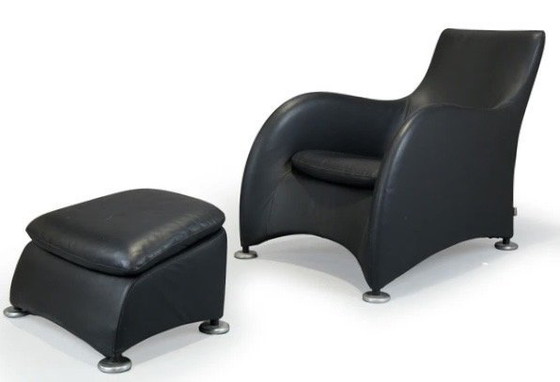 Image 1 of Montis Loge Sessel mit passendem schwarzem Fußhocker