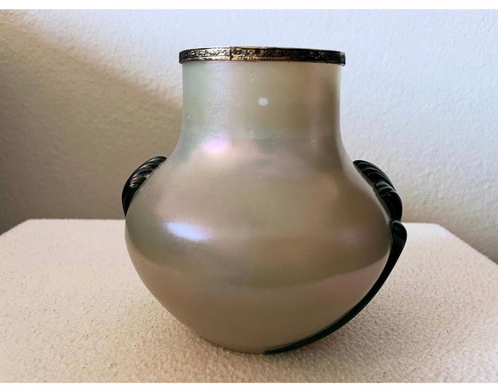 Vase Art Nouveau antique de Bohême, Kralik ou Loetz – Sculptures en verre, Glass (photo 8 of 8)