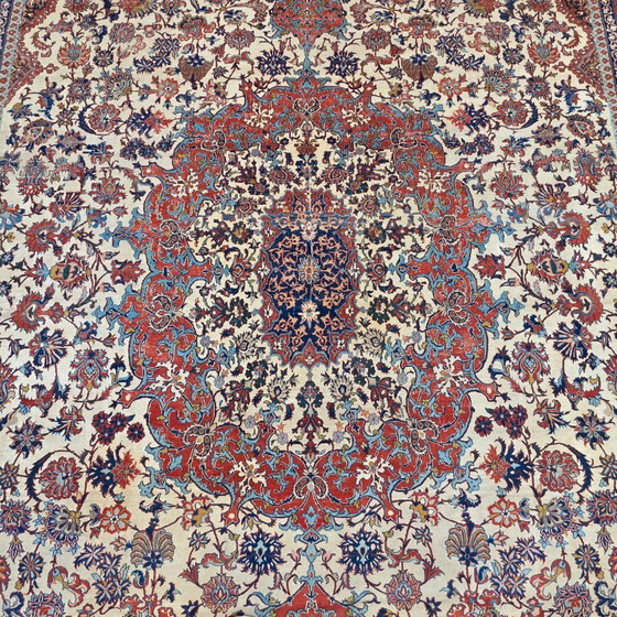 Rare Extra Large Vintage Isfahan Rug | Kork Wool | Persian Rug | 400×570 cm – Rugs & carpets, Cotton (photo 10 of 17)