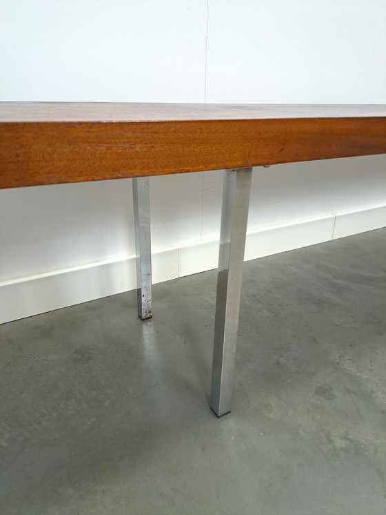 Image 1 of Banc en acajou massif avec pieds chromés