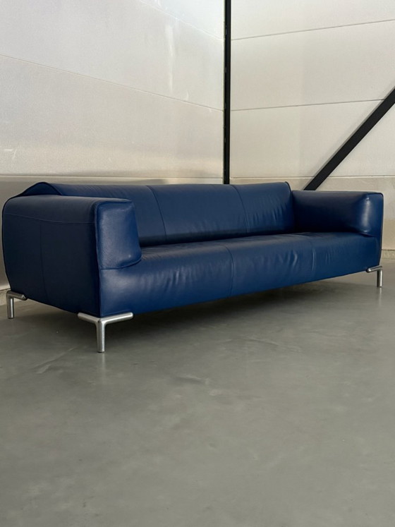 Bert Plantagie sofa and Chaise longue - blue leather, Metal, Modern (photo 2 of 15)