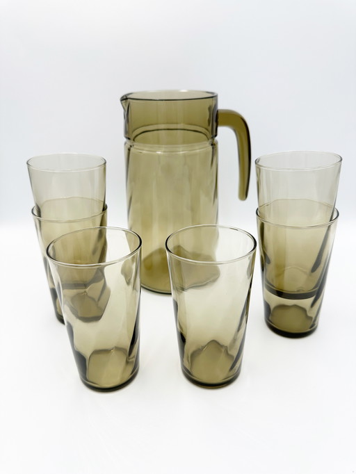 Luminarc France Carafe en verre avec 6 verres