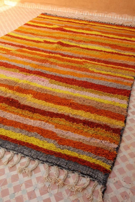 Marokkanischer Teppich aus Naturleinen, 200 x 200 cm