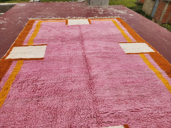Large pink Berber rug 290x210 cm thick Handmade – Bohemian chic style – Rugs & carpets, Wool, Cotton, Modern (photo 7 of 10)