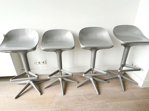 4x Kartell Tabouret de bar Spoon gris