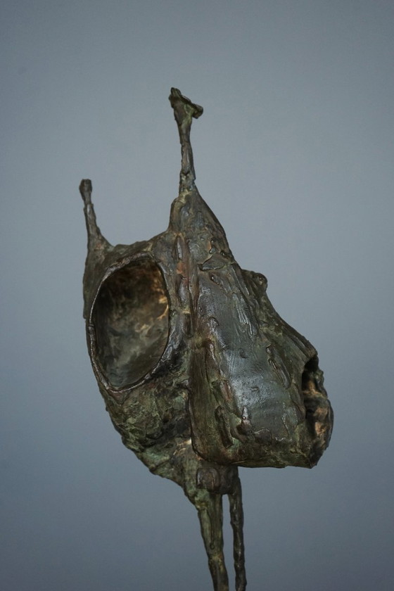 Image 1 of Jetty Homan, Scultura astratta, anni '70, Bronzo e teak