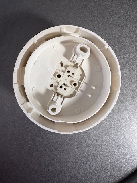 Image 1 of Vintage Conical Frosted Glass Ceiling Lamp with Dark Blue Edge from the 1980s