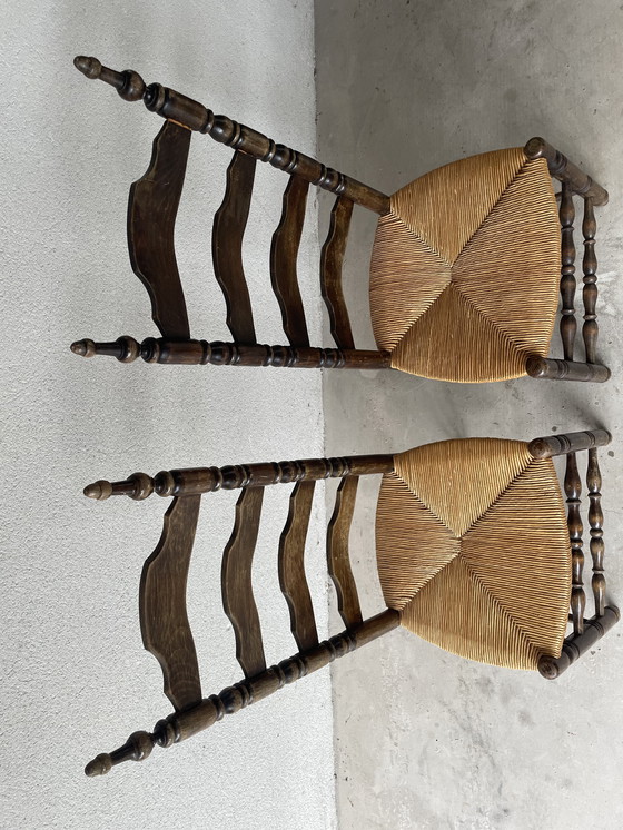 Image 1 of sillas rústicas de paja, 1950