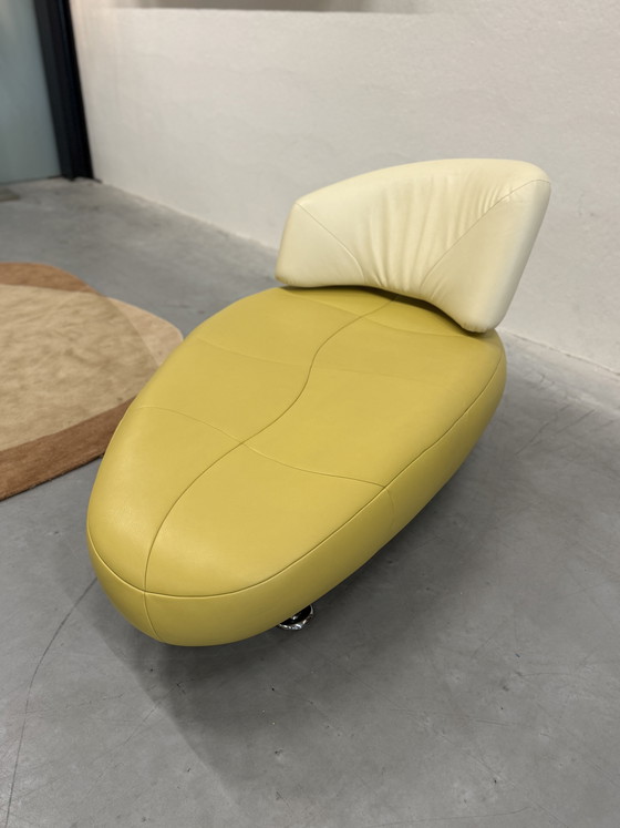 Image 1 of Leolux Kikko Chaise Longue Fauteuil Geel groen Creme 